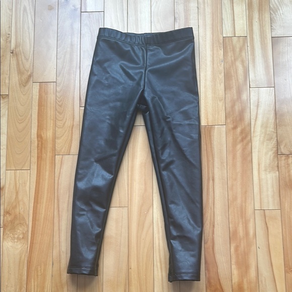 H&M Black Kids Leggings faux leather very cute - Picture 1 of 8